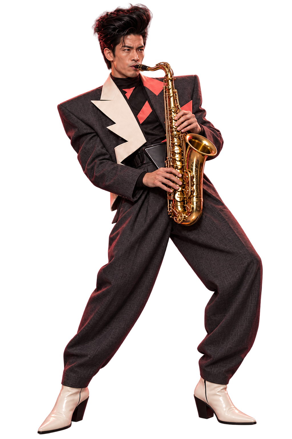 The Instance sax player making an extravagant entrance